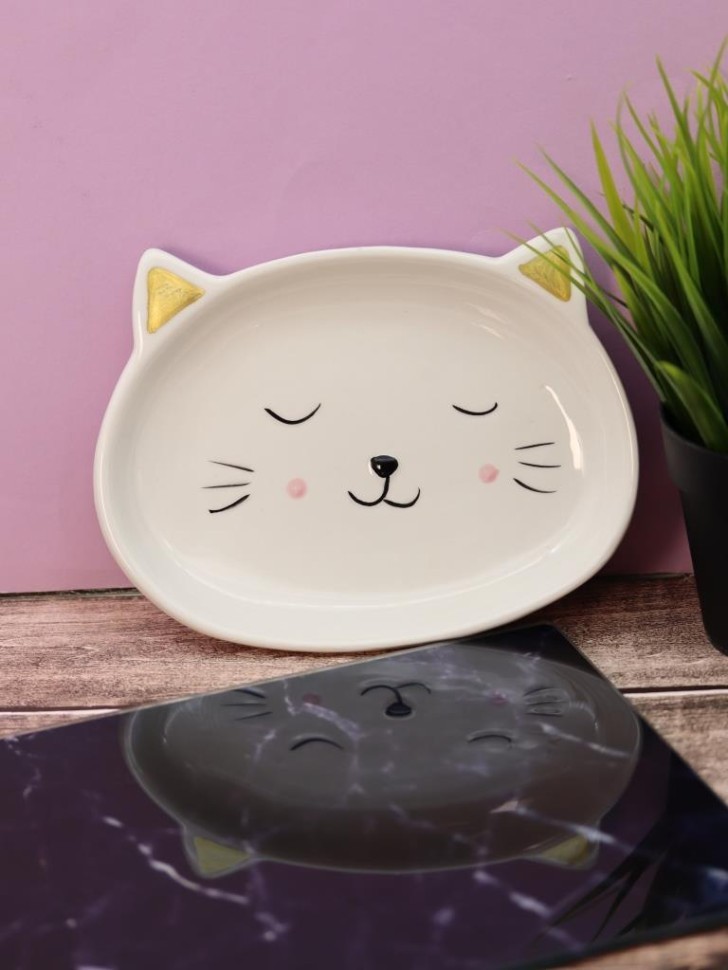 Тарелка керамическая "Кошачья тарелка", 19,5х15 см