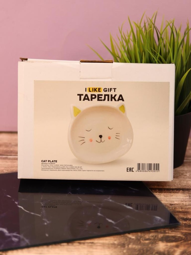 Тарелка керамическая "Кошачья тарелка", 19,5х15 см