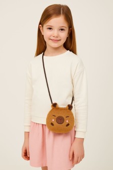 Сумочка плюшевая "Little Capybara", brown (12*10 см)