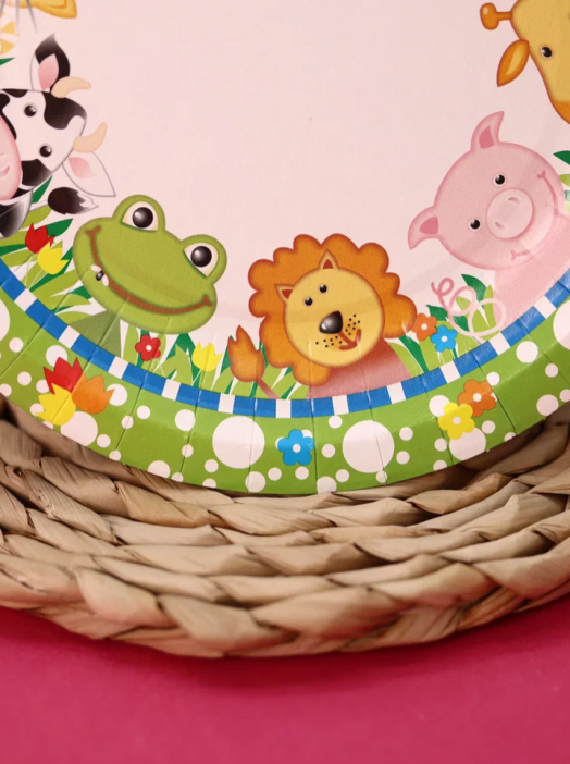 Набор бумажных тарелок 6 шт. "Зверюшки" (180 мм) 