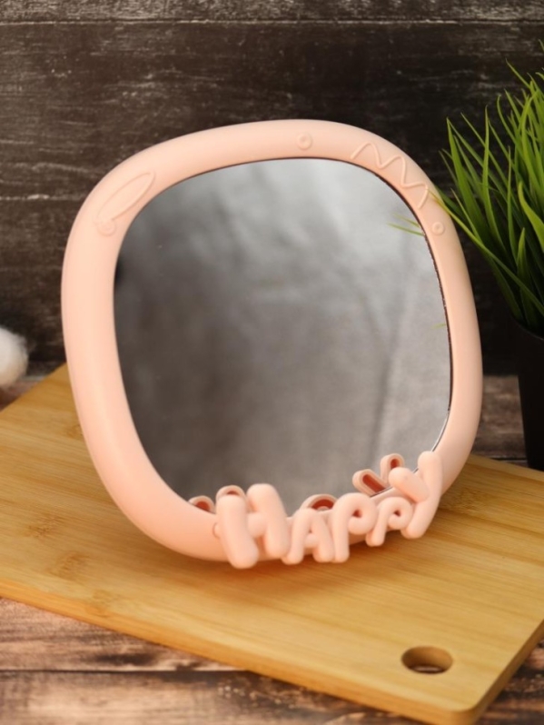 Зеркало настольное GIRLY "Счастье", розовое
