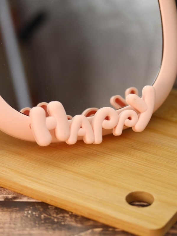 Зеркало настольное GIRLY "Счастье", розовое