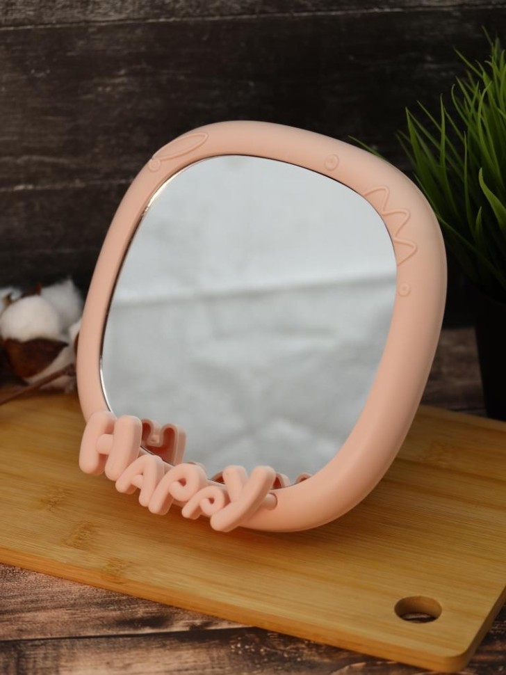 Зеркало настольное GIRLY "Счастье", розовое