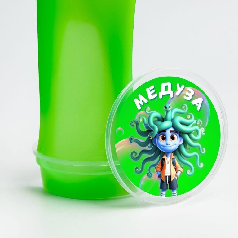 Слайм &quot;Стекло Медуза&quot;, зеленый неон (100гр) 