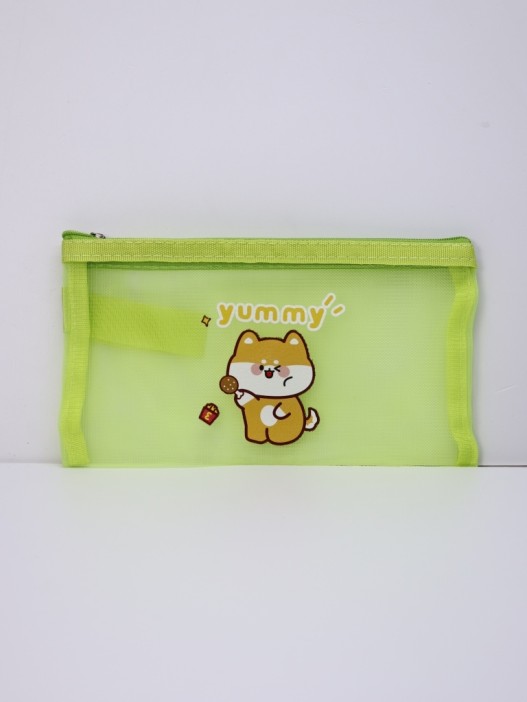 Пенал &quot;Shiba-inu yummy&quot;, green (11.6*19 см) 