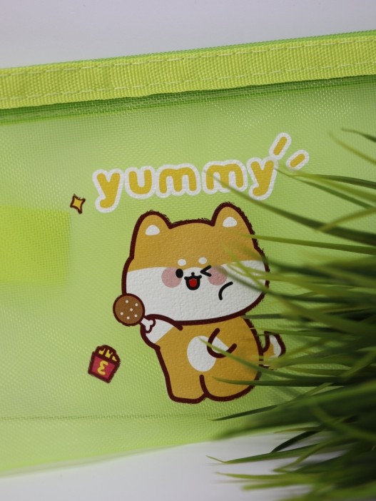 Пенал &quot;Shiba-inu yummy&quot;, green (11.6*19 см) 
