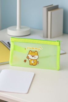 Пенал "Shiba-inu yummy", green (11.6*19 см)