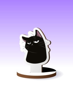 Деревянная фигурка на подставке iLikeGift "Задумчивый кот"