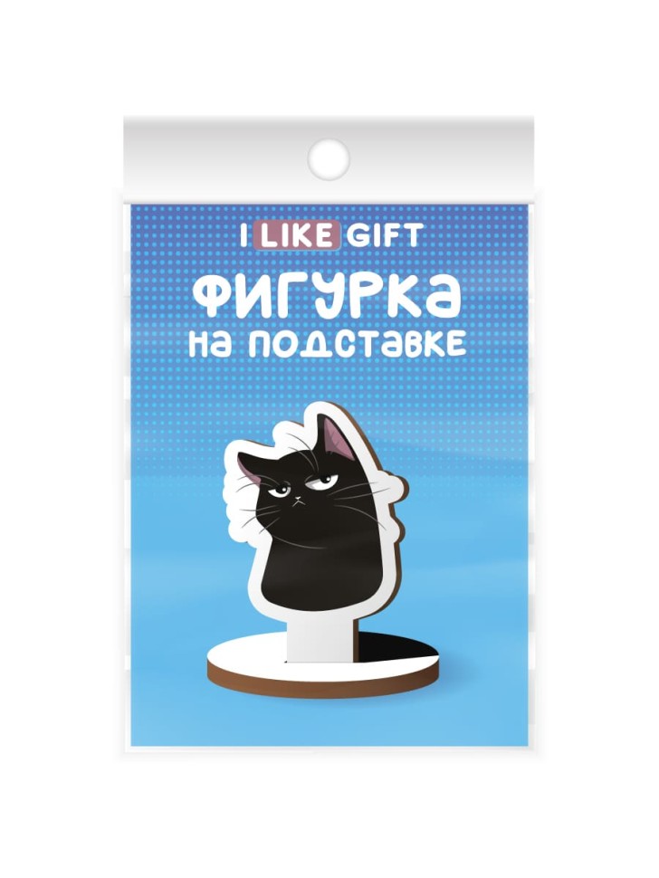 Деревянная фигурка на подставке iLikeGift "Задумчивый кот"