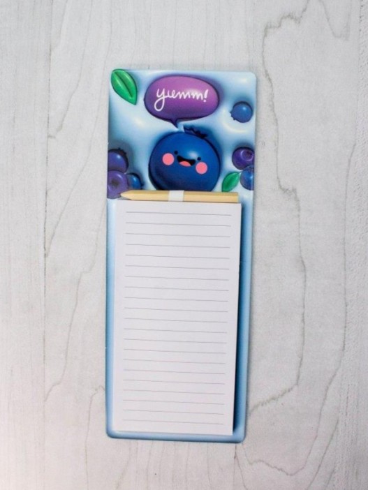 Магнитный блок для записей с карандашом «Yumm blueberry», blue, 10х27 см 