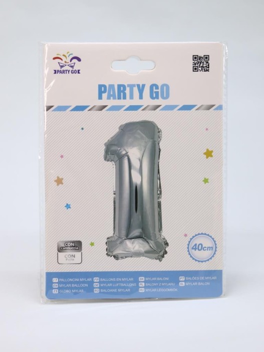 Шар фольгированный &quot;Milestone moments&quot; цифра 1, хром (40 см) 