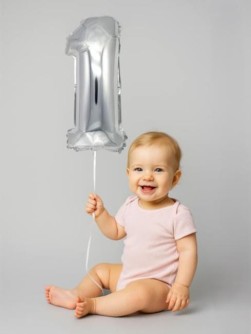 Шар фольгированный "Milestone moments" цифра 1, хром (40 см)