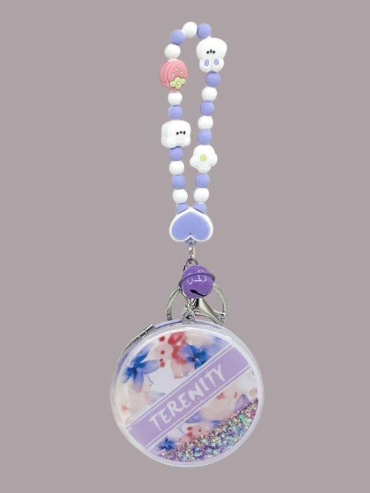 Зеркало-шейкер раскладное с шнурком &quot;Terenity&quot;, фиолетовое, шоу-бокс 12 шт. 