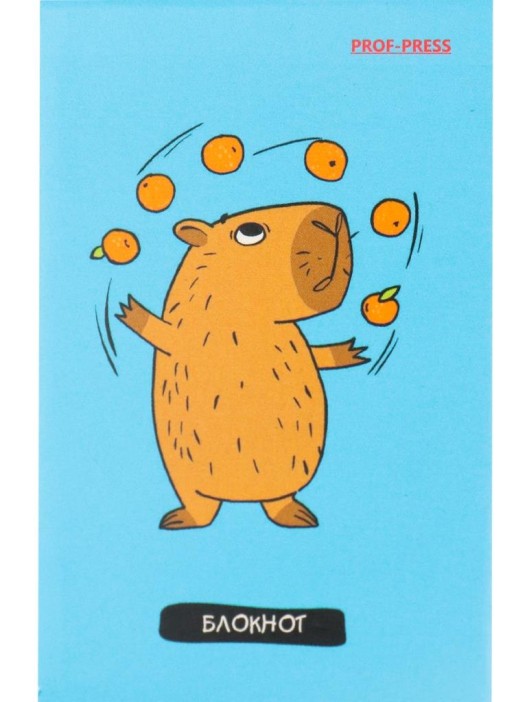 Блокнот (А7) &quot;Очаровательная капибара&quot; 48 л, клетка, mix (9,9x6,4 см) 