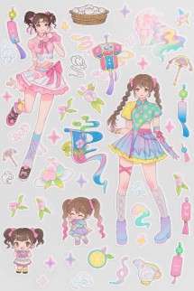 Наклейки "Anime girl second"