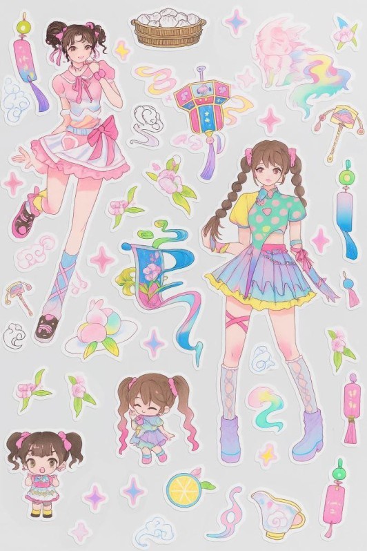 Наклейки "Anime girl second" 