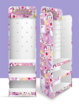 Стойка крючки (20 крючков) + 3 полки "Счастье в мелочах" напольная 1940*560*300 мм 1