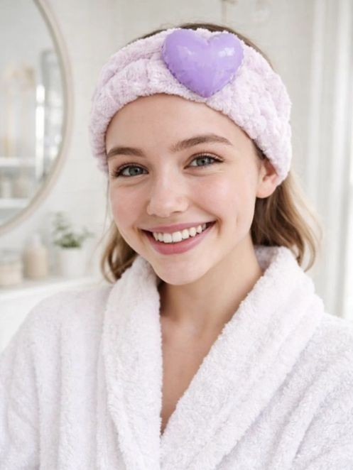 Повязка на голову GIRLY "Глянцевое сердце", фиолетовая