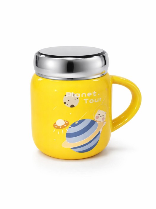 Кружка «Космический полет», желтая. 