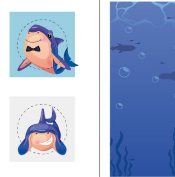 Набор закатных значков 2 шт. iLikeGift "Акула" 