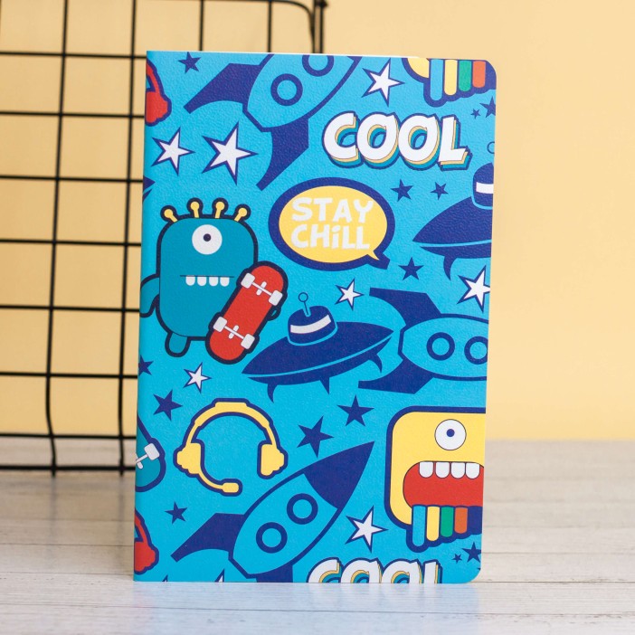 Тетрадь (A5) &quot;Aliens cool&quot;, blue (13.5*20.5) 