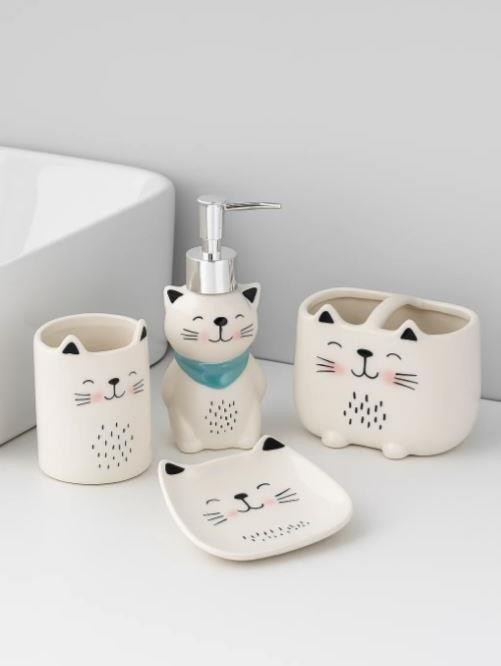Набор для ванной комнаты «Cute cat» (набор 4 шт.) 