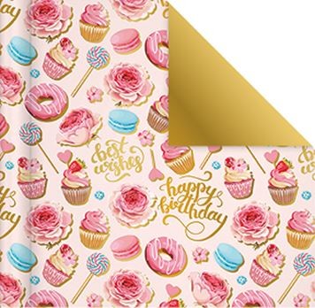 Упаковочная бумага «Donut Delight» 1 рулон, 50*70 см 