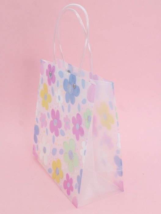 Пакет подарочный прозрачный «Flowers from film», big multi-colored (22*21,5*10) 