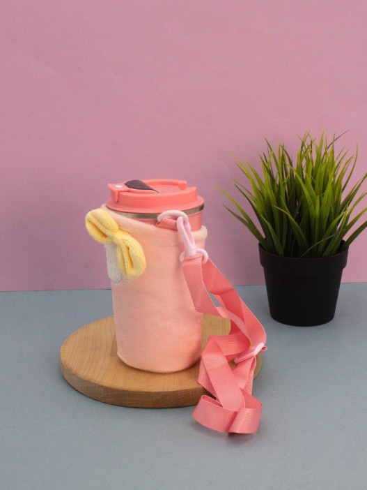 Футляр плюшевый для термоса &quot;My fuzzy&quot;, pink (15*10 см) 