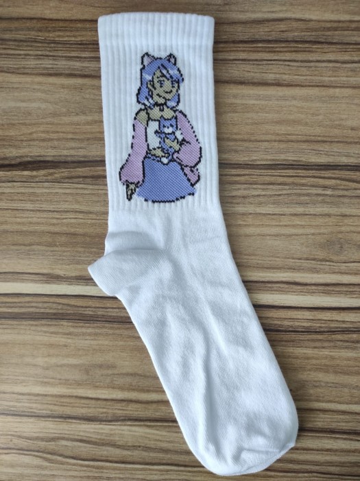 Носки женские "Cute cat Girl", р. 35-40, белый 