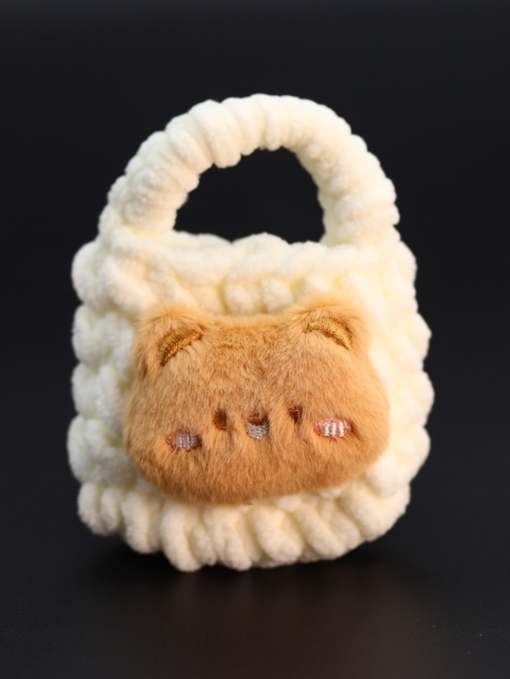 Сумочка для наушников "Bear", beige (11.5*9.5 см)