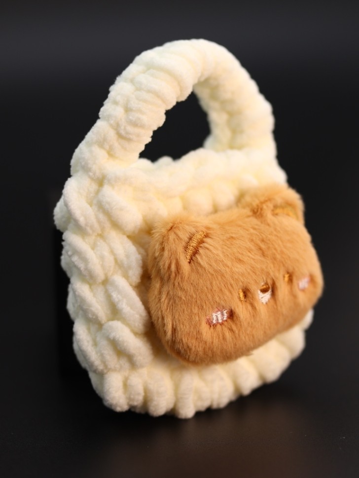 Сумочка для наушников "Bear", beige (11.5*9.5 см)