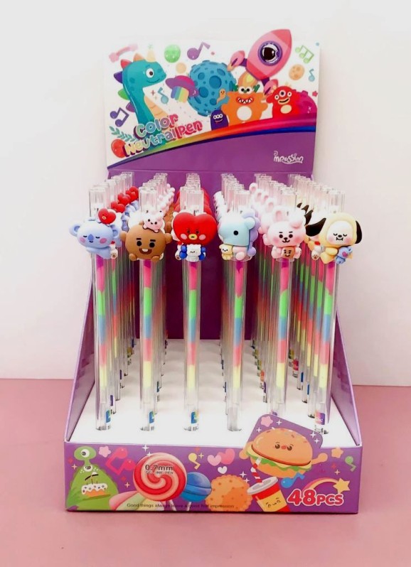 Цветная гелевая ручка  "Cute animals rainbow", mix 