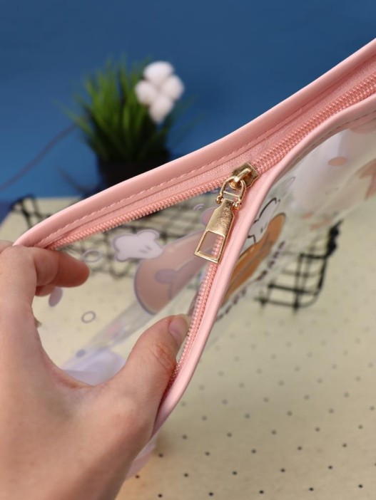 Косметичка &quot;Capybara in a circle&quot;, powdery (17*25*8 см) 