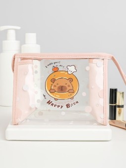 Косметичка "Capybara in a circle", powdery (17*25*8 см)