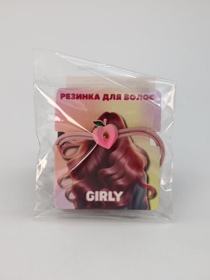 Резинка для волос GIRLY "Сочный фрукт", розовый