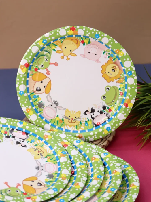 Набор бумажных тарелок 6 шт. &quot;Зверюшки&quot; (230 мм) 
