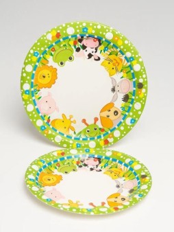 Набор бумажных тарелок 6 шт. "Зверюшки" (230 мм)