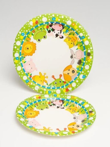 Набор бумажных тарелок 6 шт. "Зверюшки" (230 мм)