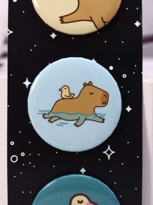 Набор значков «Capybara and duck» 