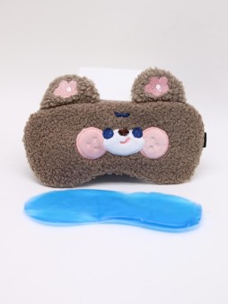 Маска для сна гелевая "Curly friends", dark brown