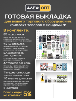 Готовый комплект для выкладки товаров с Пандами №1