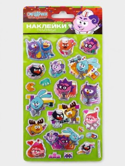 Наклейки фольгированные "Смешарики" дизайн 4 (11*22,5см)