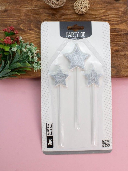 Набор свечей 3 шт. &quot;Shining star&quot;, (15,5 - 16,5 см) 