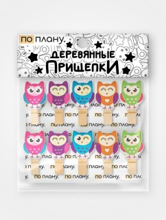 Прищепки ПО ПЛАНУ. "Amazing owls", mix color