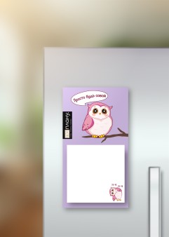 Магнитный блок для заметок ПО-ПЛАНУ. "SOVA vibe", плотность 80 г.