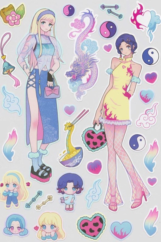 Наклейки "Anime girl third" 