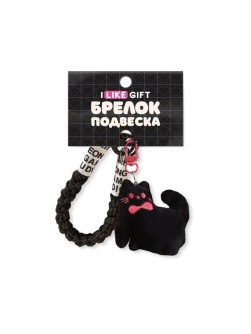 Брелок-подвеска для телефона iLikeGift «Bow cat», black