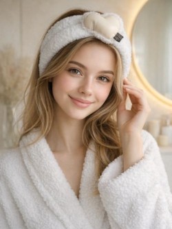 Повязка на голову GIRLY "Plush heart", white