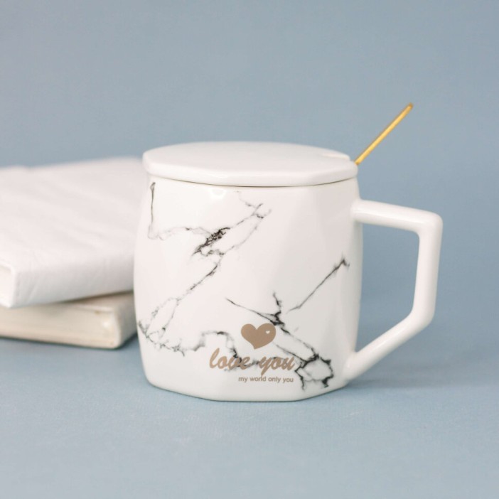 Кружка "Marble heart", white 